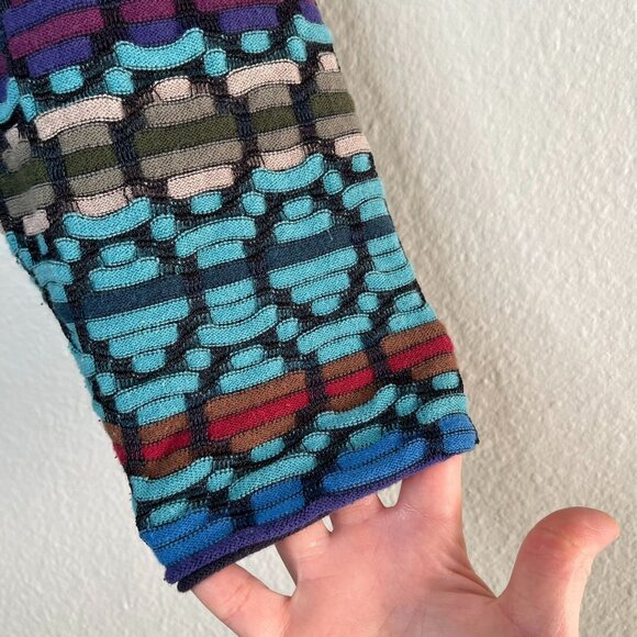 Nic + Zoe Womens Multicolor Knit Draped maximalist Cardigan Jacket Size 2X - Picture 7 of 12